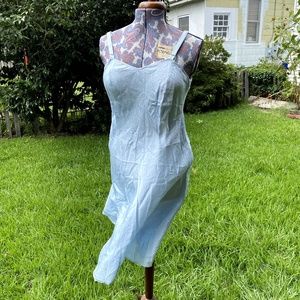 Darling Light Blue Silky Vintage Nightgown